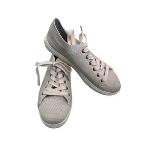 Marley Lilly Womens Knit Sneakers Light Taupe/Gray Lace Up Low Top Shoes Size 8